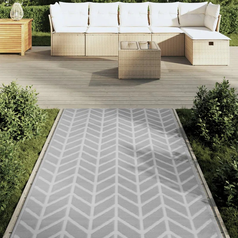 Westrem Double Layer Grey Indoor / Outdoor Area Rug