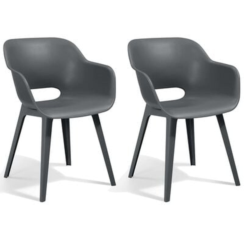 Outdoor Chairs Akola 2 Pcs Grey