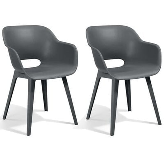 Outdoor Chairs Akola 2 Pcs Grey