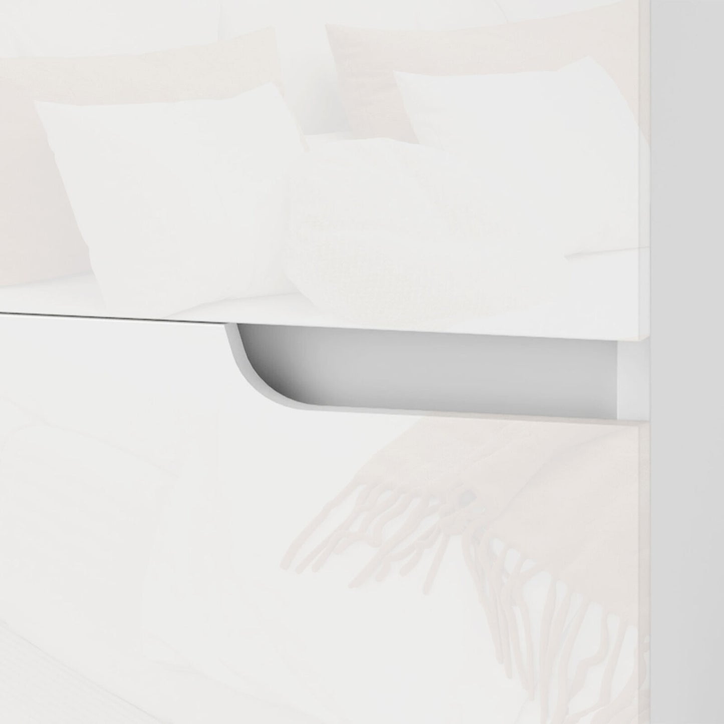 Modern Bedside Table with 2 Drawers for Bedroom, Living Room, White