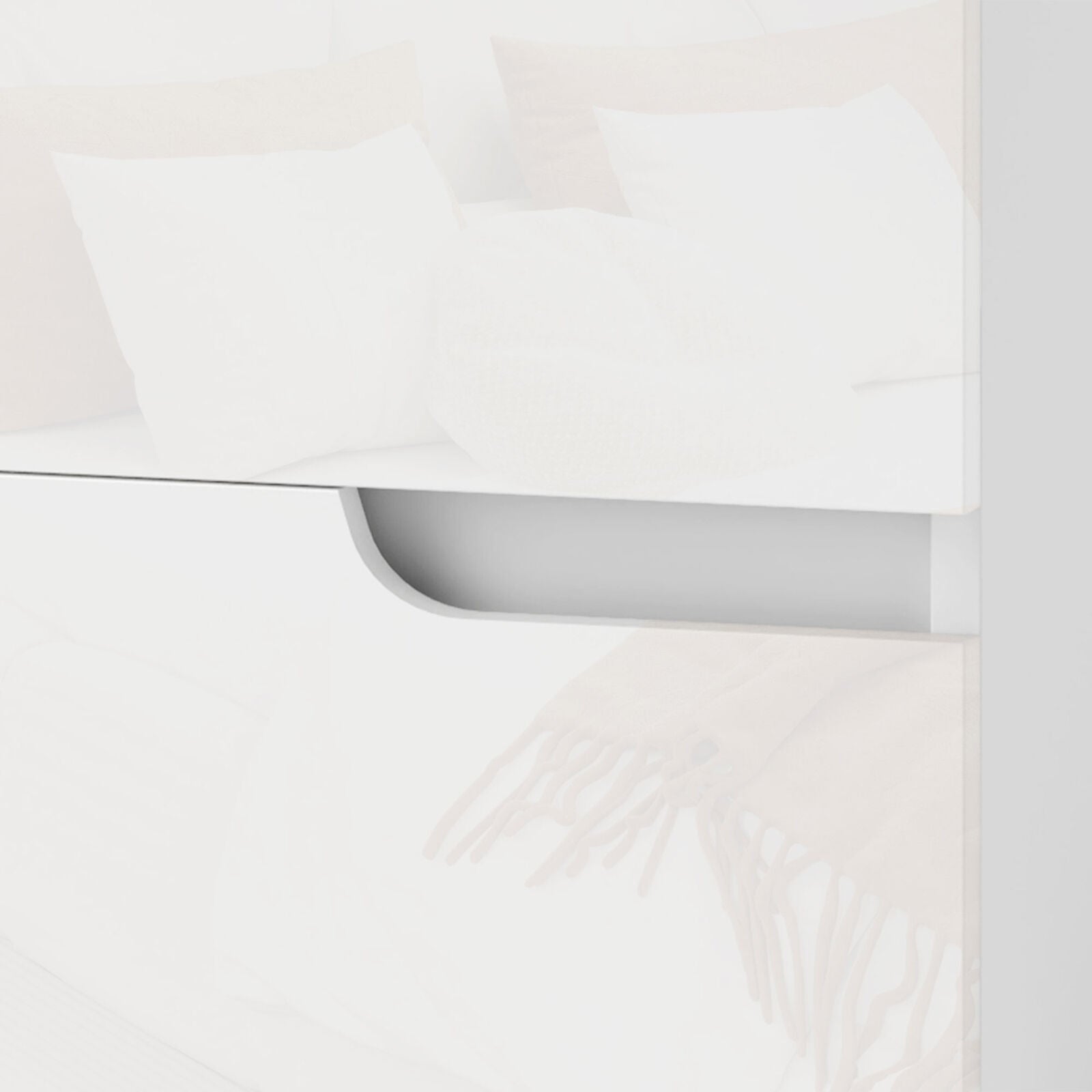 Modern Bedside Table with 2 Drawers for Bedroom, Living Room, White