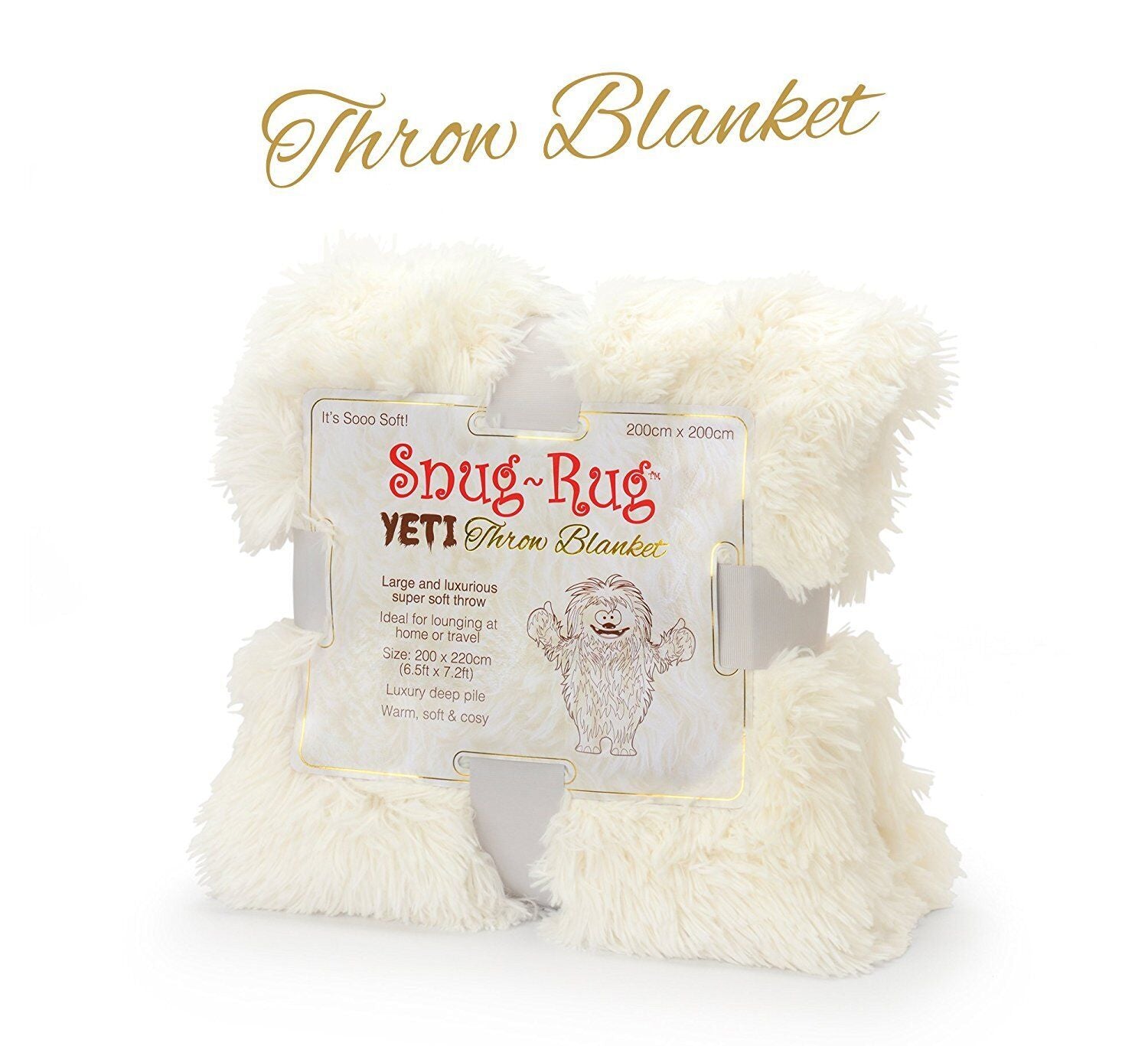 Extra Large Fleece Blanket Throw King Size White Cream Yeti for Winter Bed Sofa