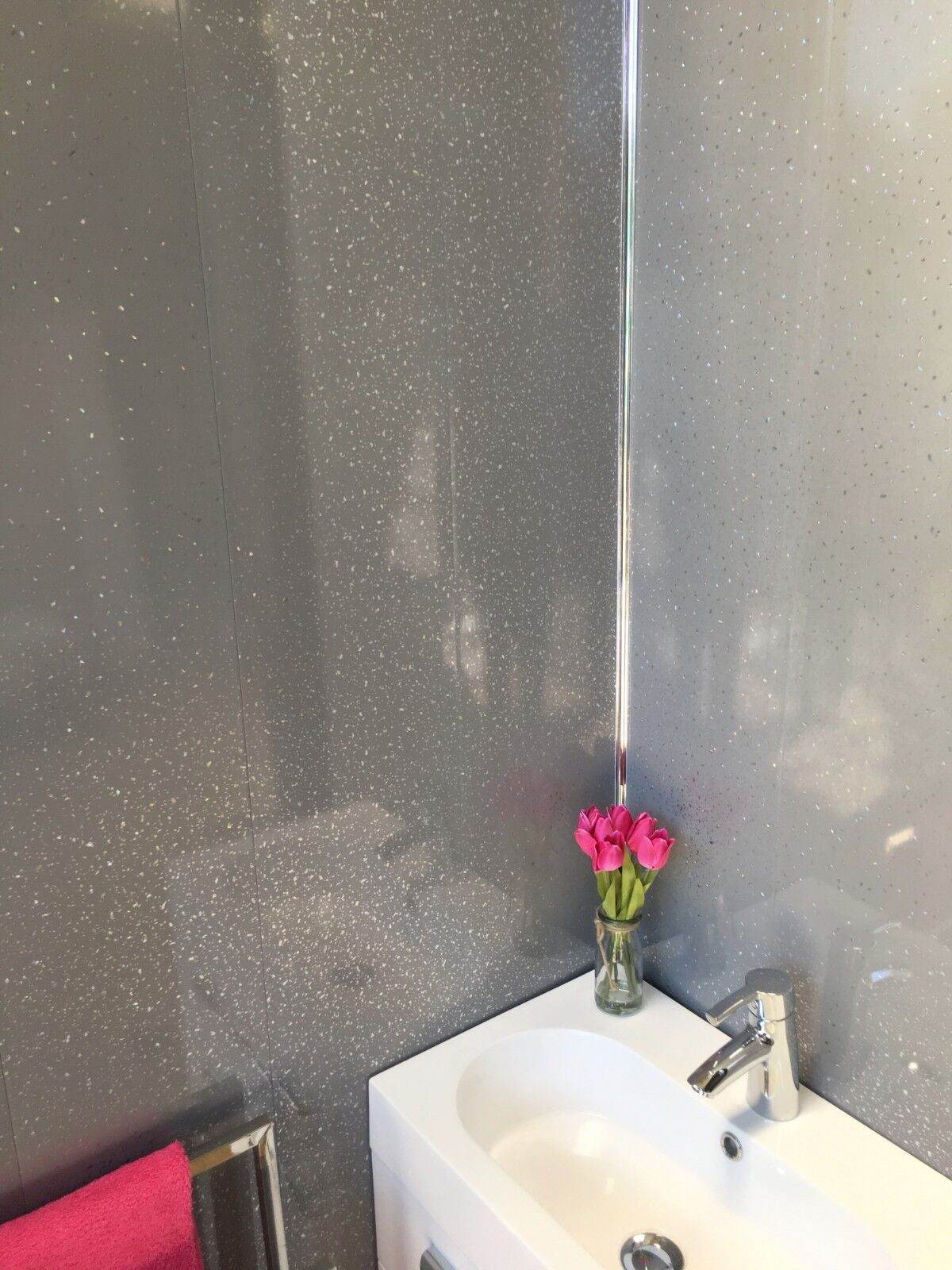 10 White Black Grey Sparkle & Marble Shower Wall Panels PVC Bathroom Cladding