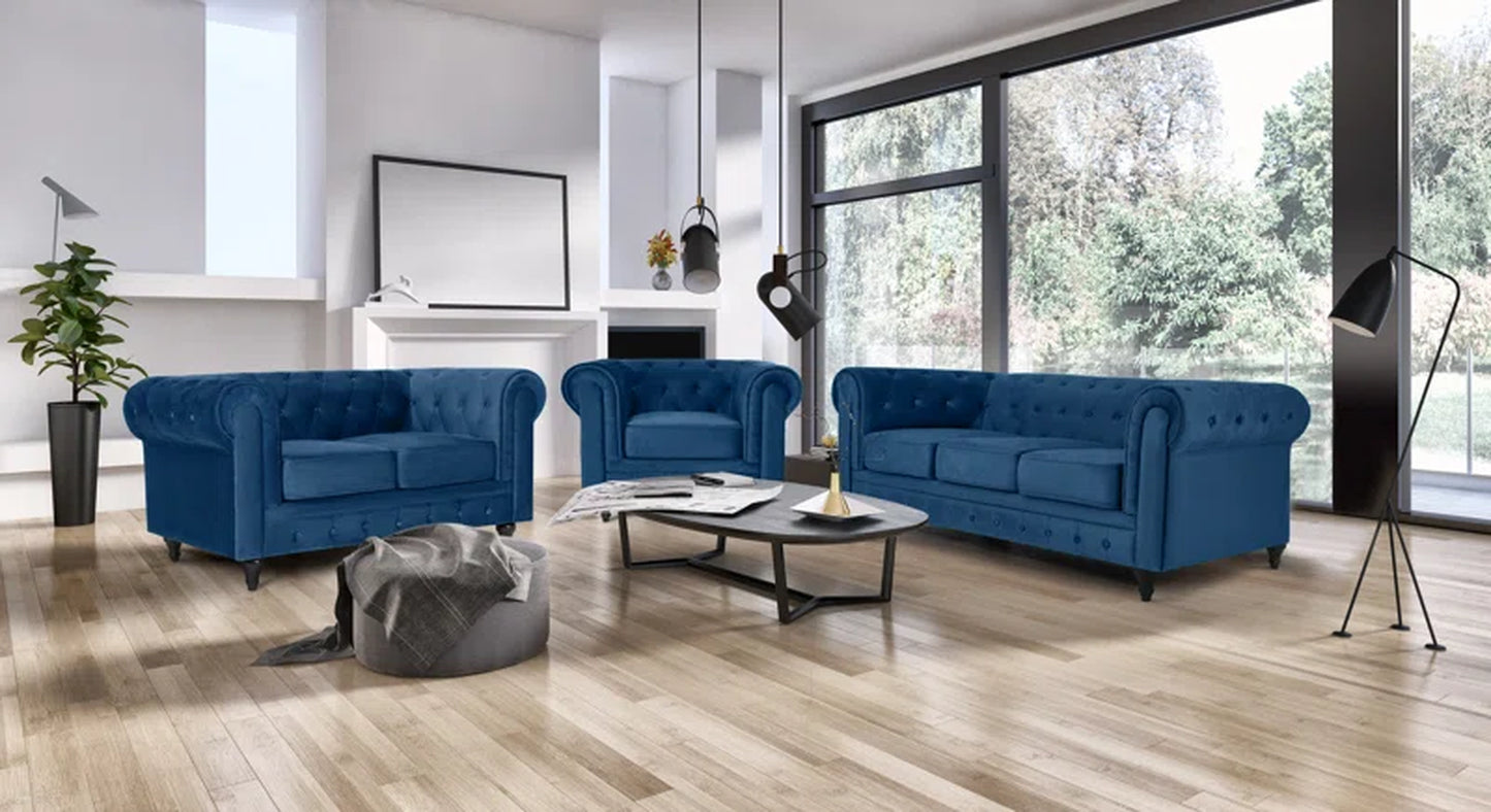 Asya 3 - Piece Velvet Living Room Set