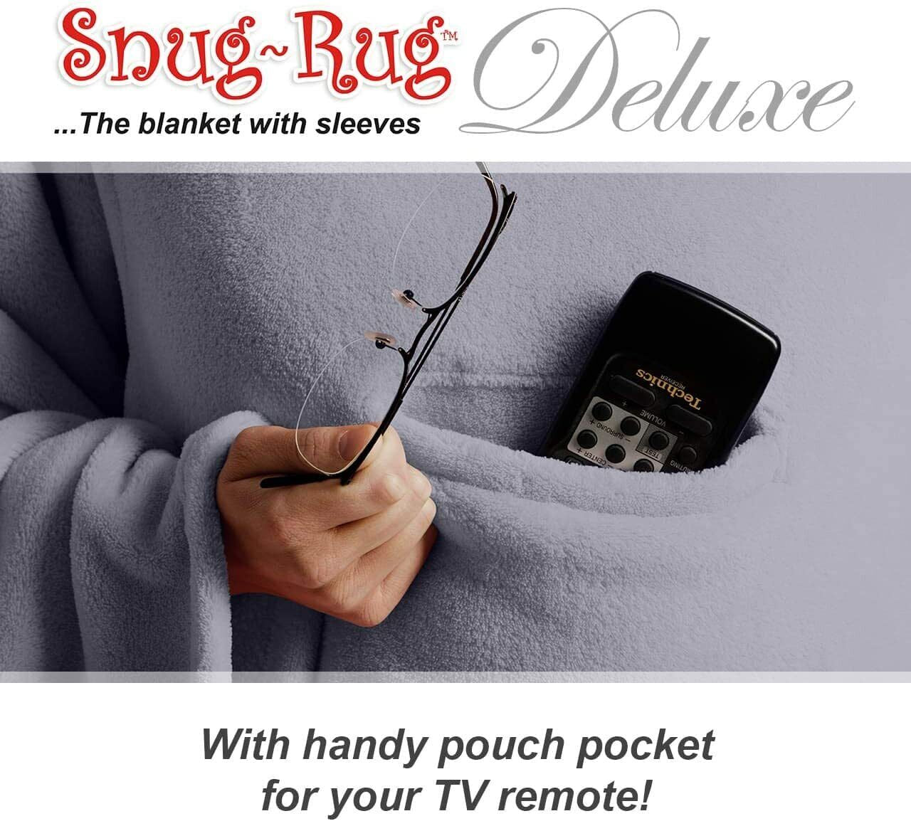 Genuine Snug Rug DELUXE ™ ADULT Cosy Warm SLEEVED Arms Blanket Fleece Official