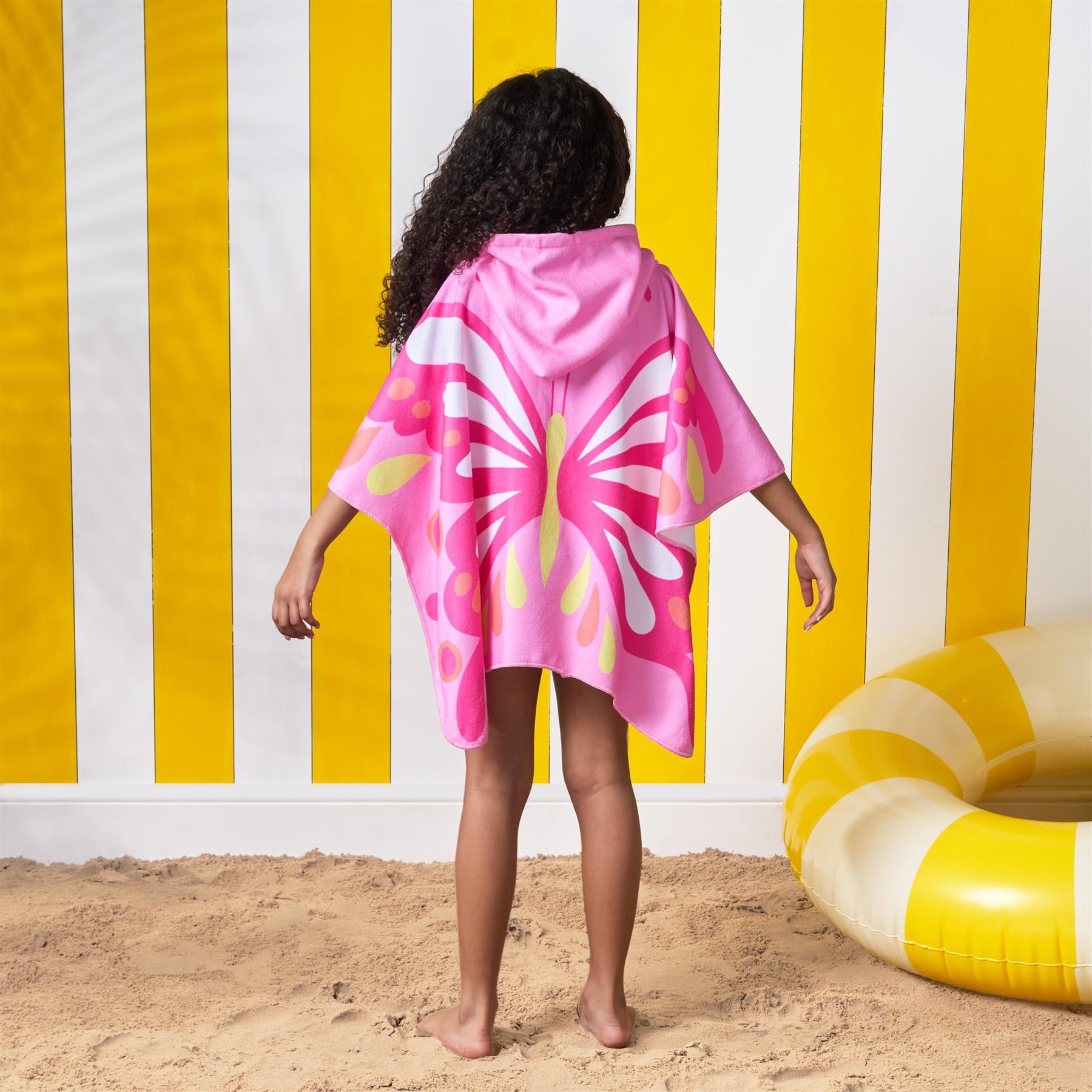 Kids Poncho Beach Towel Hooded Quick Dry Microfibre Holiday Swimming Absorbent
