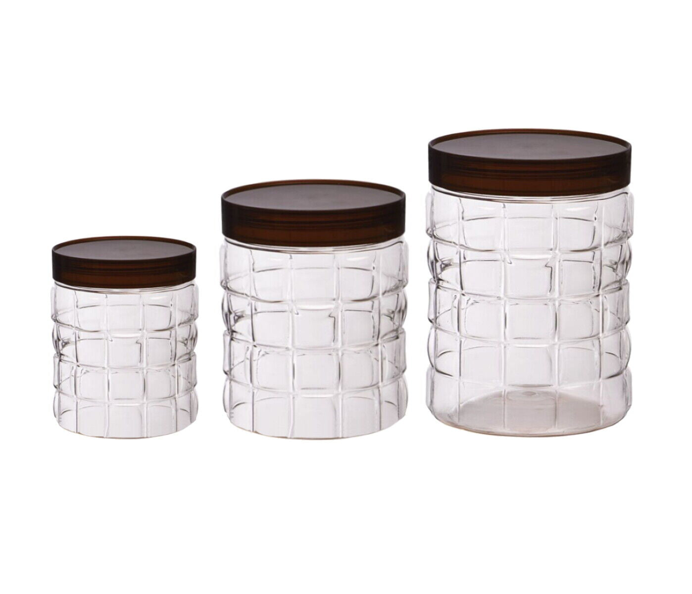 18 X Plastic Storage Containers Jars Clear Dry Food Canisters Set Screw Top PET