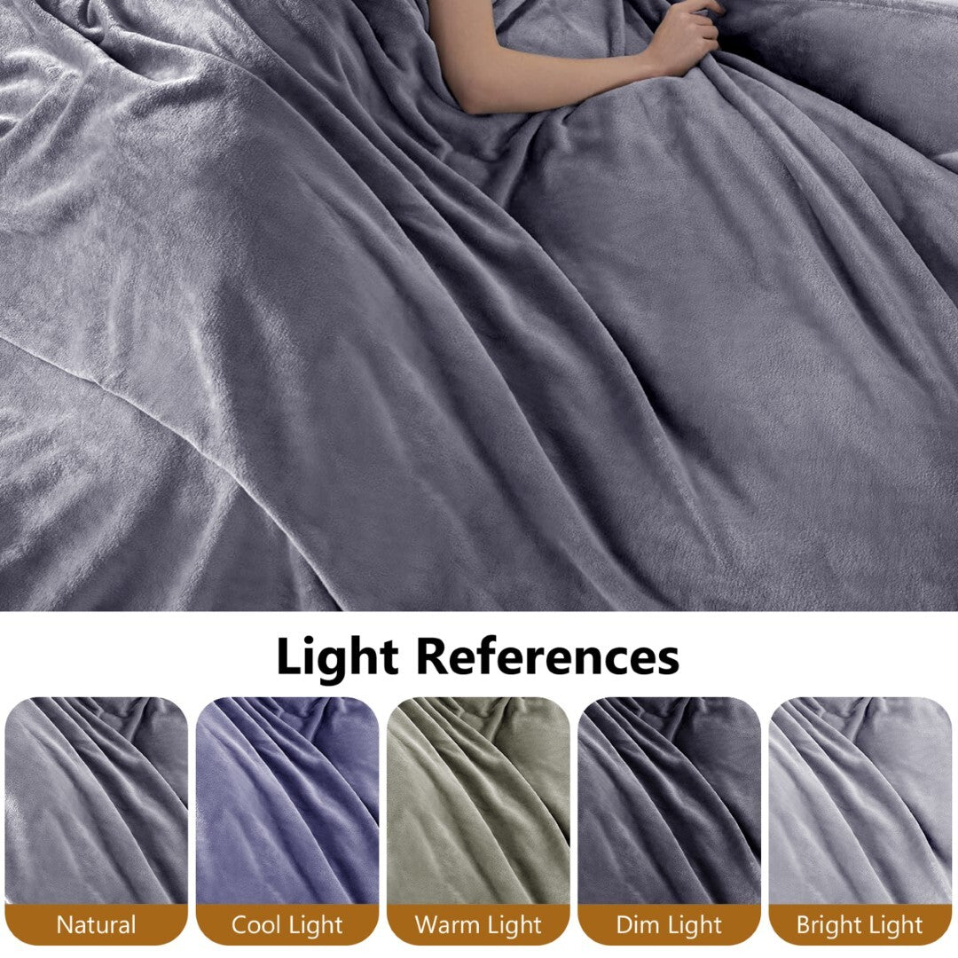 Large Fleece Blanket Throw Reversible Soft Warm Bed Sofa Blanket Double & King