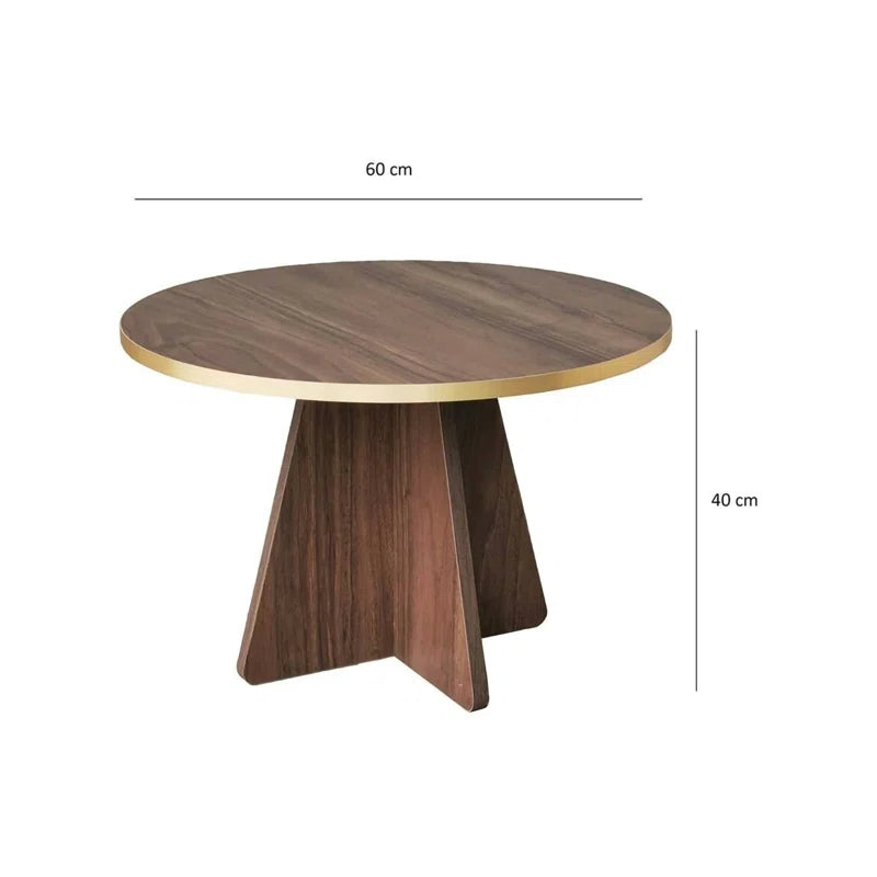Coffee Table Dkluiver, Low Coffee Table, Magazine Rack for Sofa, 60X60H40 Cm, Gold