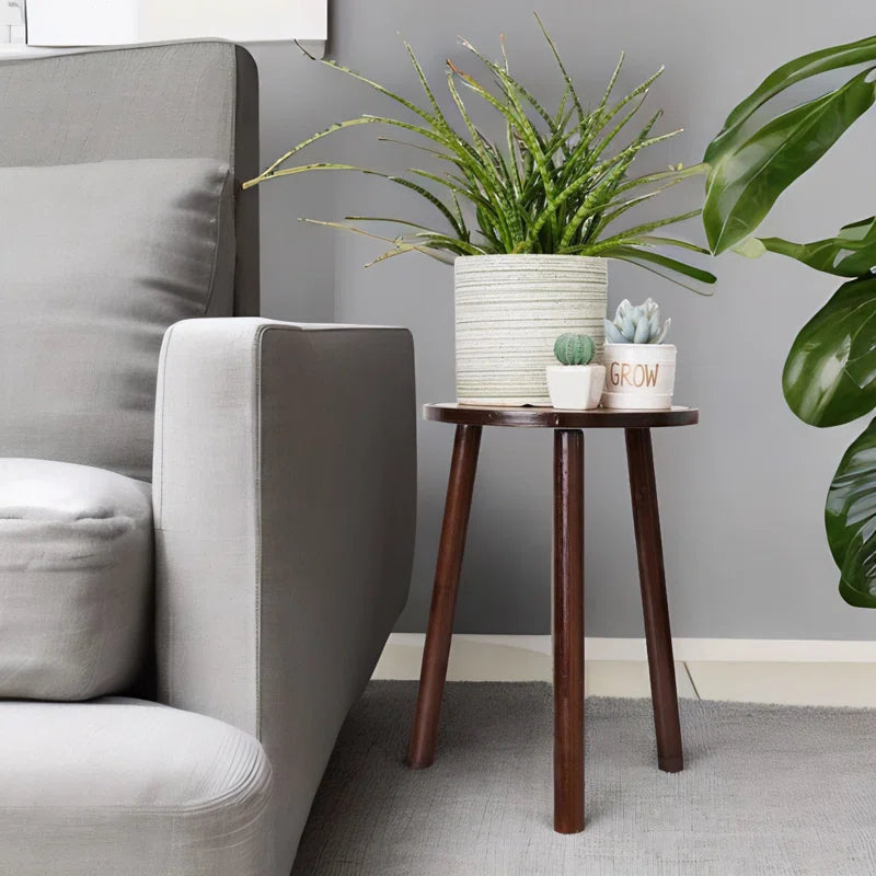 Nalanee Plant Stand 2-Piece Wooden Bamboo Outdoor Furniture Side End Tables Living Room