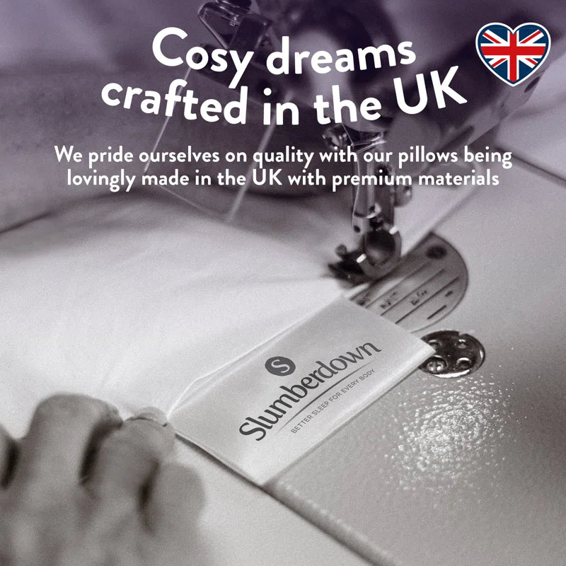 Duck Feather 100% Cotton Cover Medium Support Back Sleeper Machine Washable Pillow