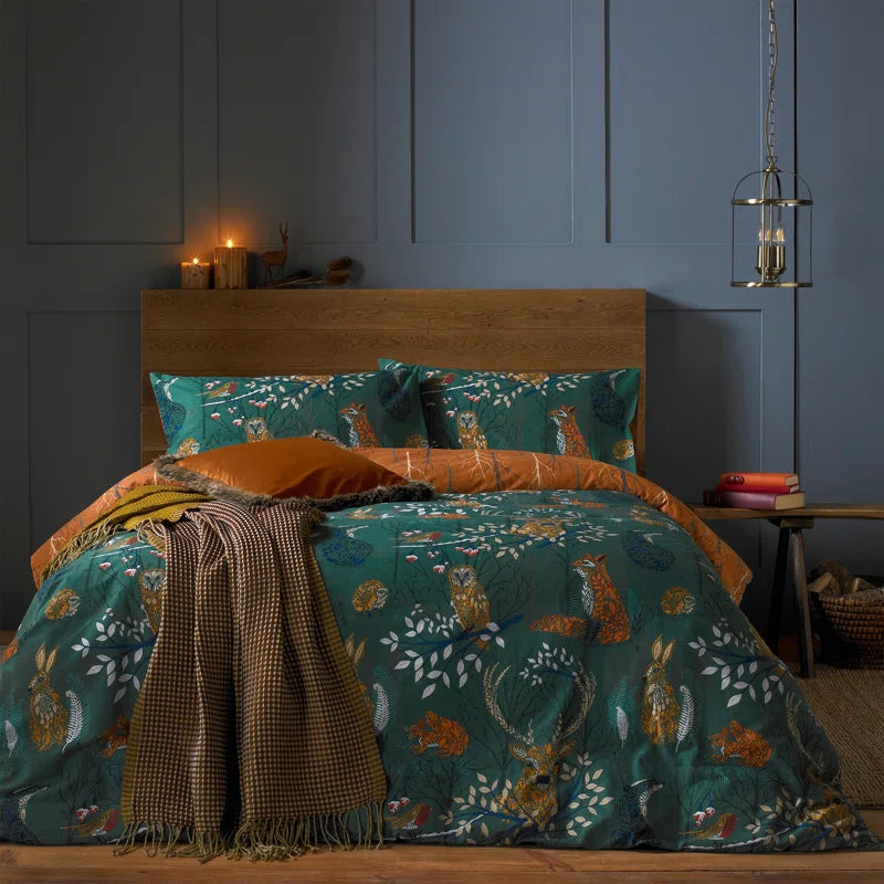 Cotton Blend, Polyester Animal Print Duvet Cover Set with Pillowcases