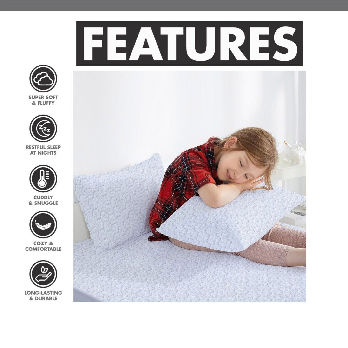 Pack of 4 Zipped WATERPROOF QUILTED Pillow Protectors Hypoallergenic Soft Covers