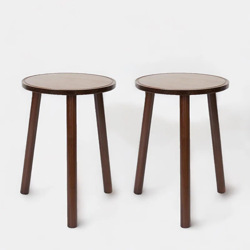 Nalanee Plant Stand 2-Piece Wooden Bamboo Outdoor Furniture Side End Tables Living Room