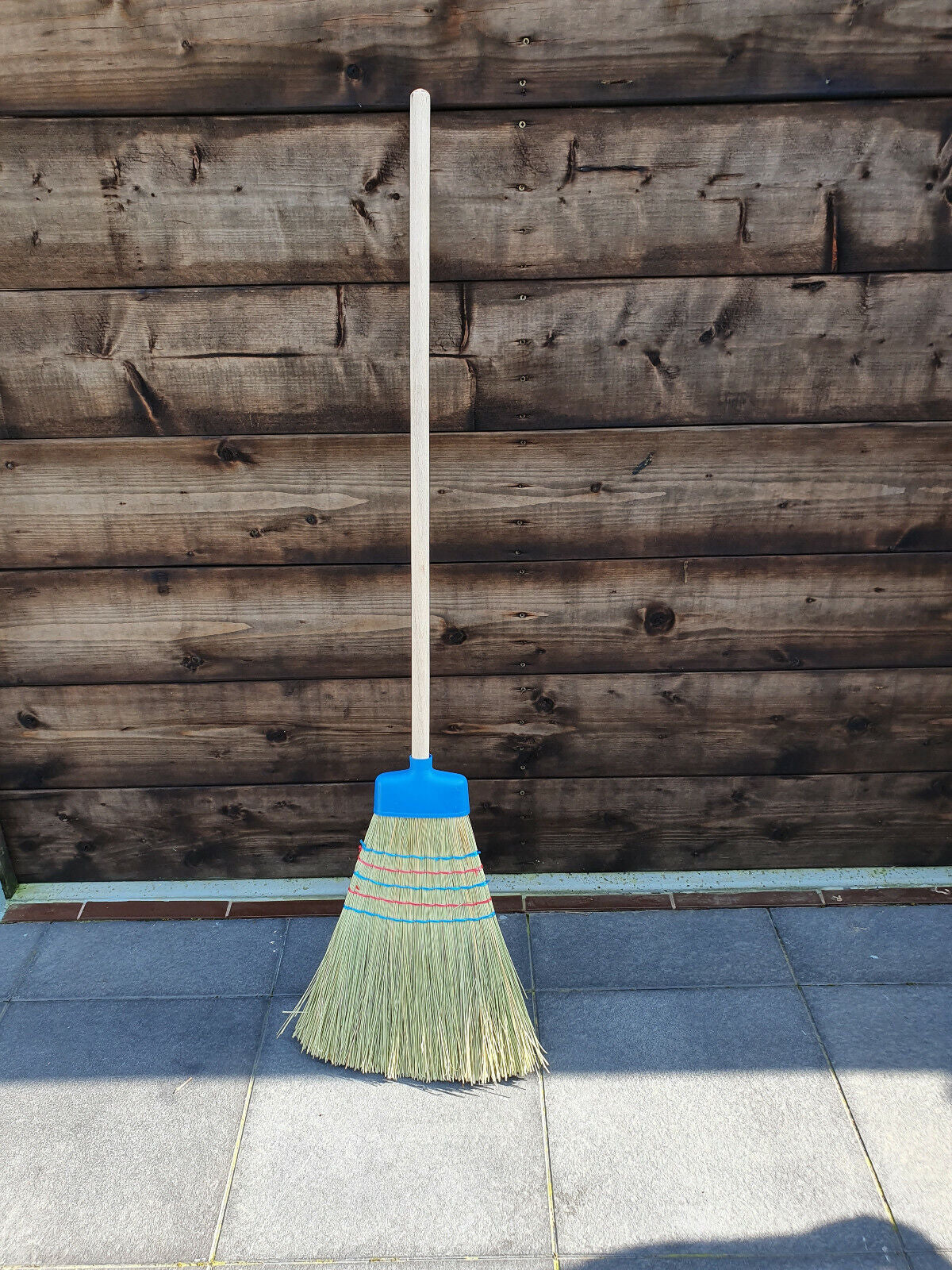 1.2M Traditional Outdoor Garden Sweeping Brush Floor Yard Wooden Broom Handle
