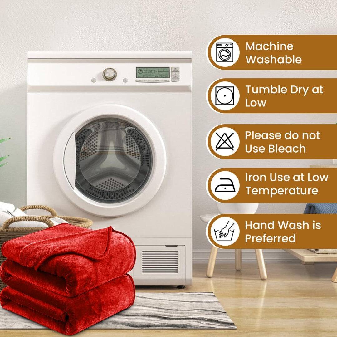 Large Fleece Blanket Throw Reversible Soft Warm Bed Sofa Blanket Double & King