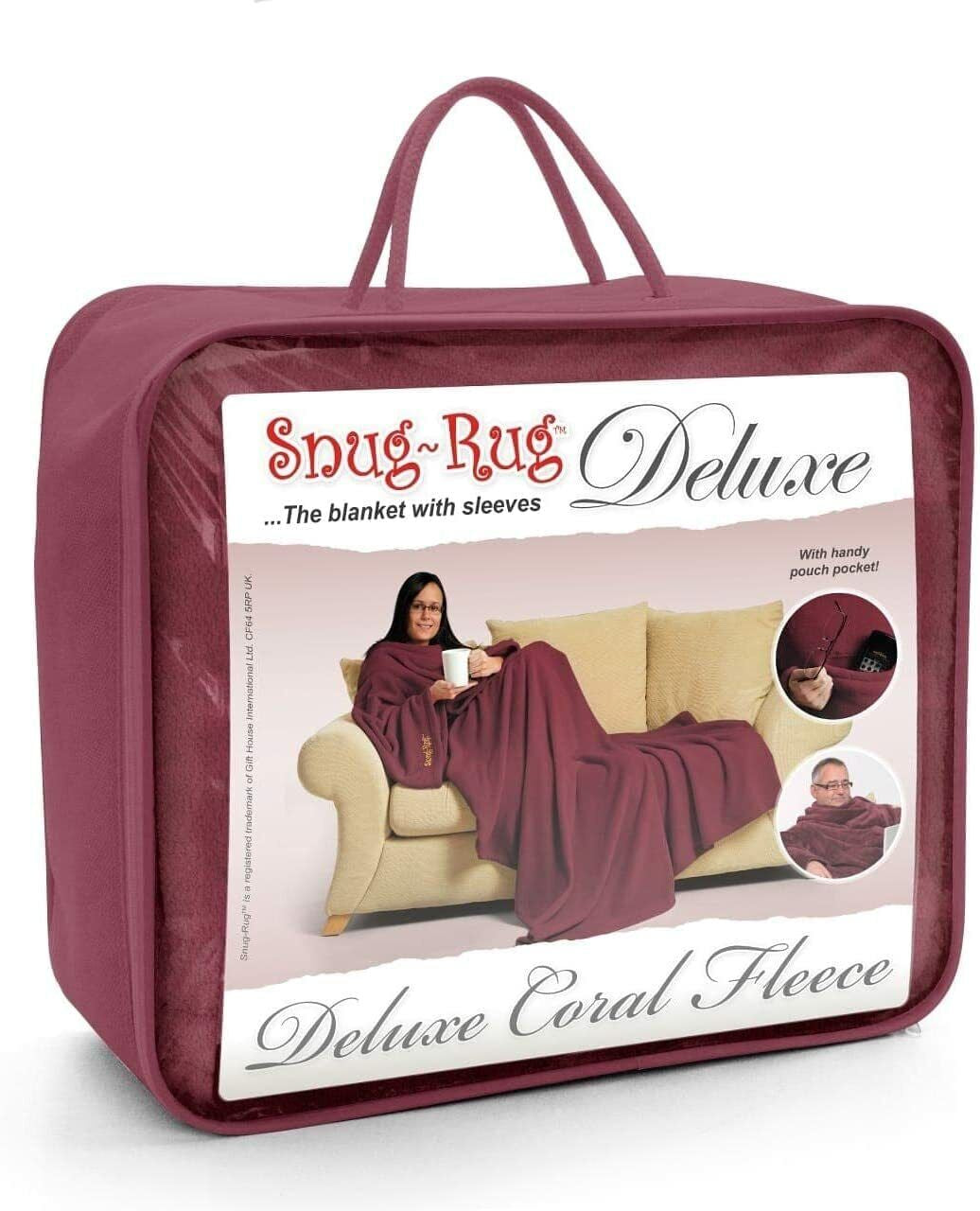 Genuine Snug Rug DELUXE ™ ADULT Cosy Warm SLEEVED Arms Blanket Fleece Official