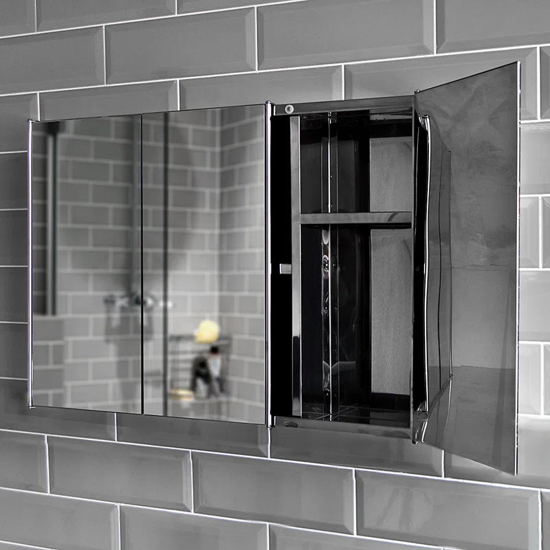 Carthage Bathroom Triple 680Mm X 450Mm Surface Mount Mirror Cabinet