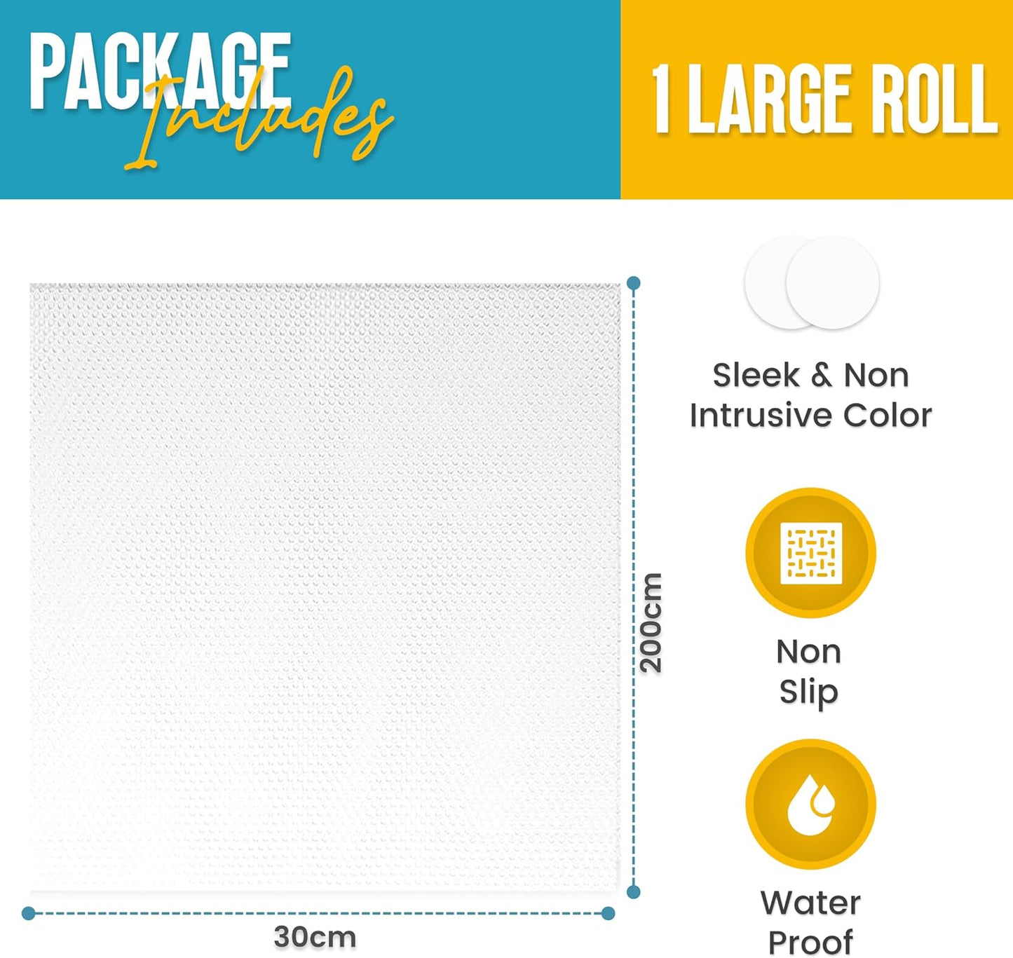 Kitchen Drawer Liners by Linda’S Essentials (30 X 200 Cm) - Non-Slip Cupboard & Fridge Mats, Protects from Spills, Multi-Use Shelf & Cabinet Liner, Great Kitchen Accessory (Clear)