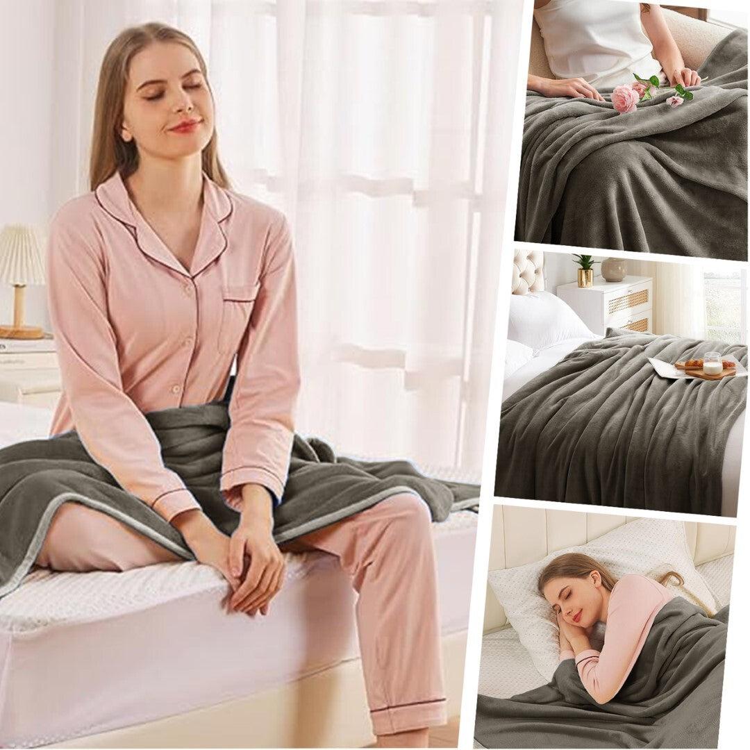 Large Fleece Blanket Throw Reversible Soft Warm Bed Sofa Blanket Double & King