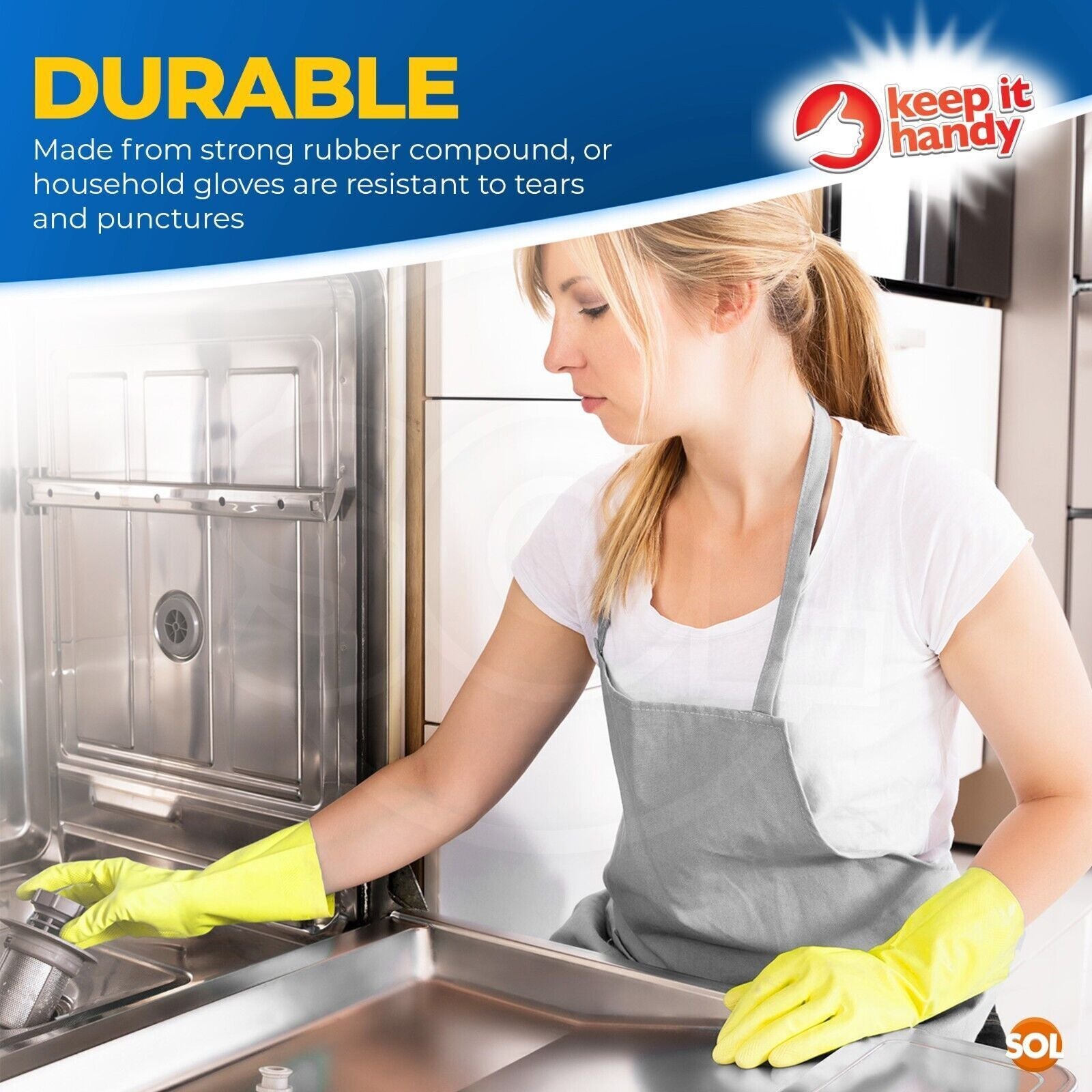 4-36 Pairs Rubber Gloves Large Long Sleeve Household Washing up Kitchen Cleaning