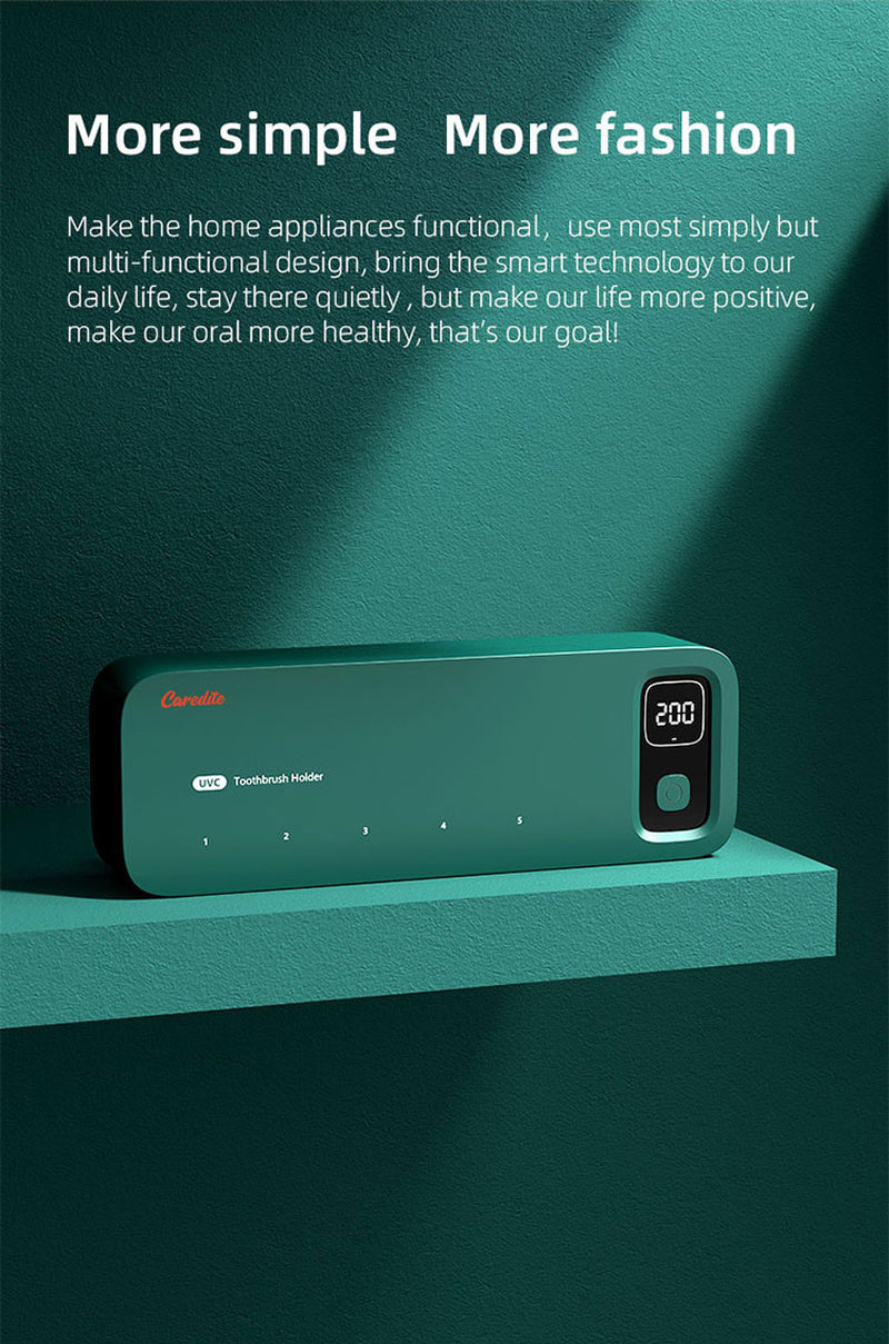 Caredite 2023 Toothbrush Sterilizer Holder with New Multi Colors, Fast Drying Professional Home Toothbrush Sterilizer Protect Your Family Oral Health Bathroom Wall-Mounted Adjustable