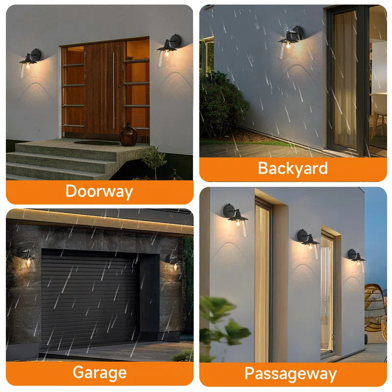 Seerat Matte Black 20Cm H Outdoor Barn Light with Dusk to Dawn