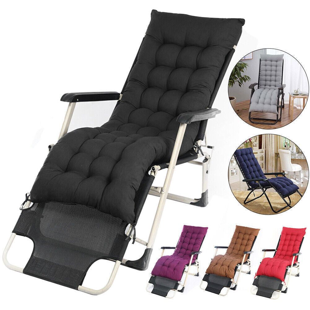 Comfort Cotton Cushion Cover Sun Lounger Recliner Deck Chair Garden Seat Pad UK