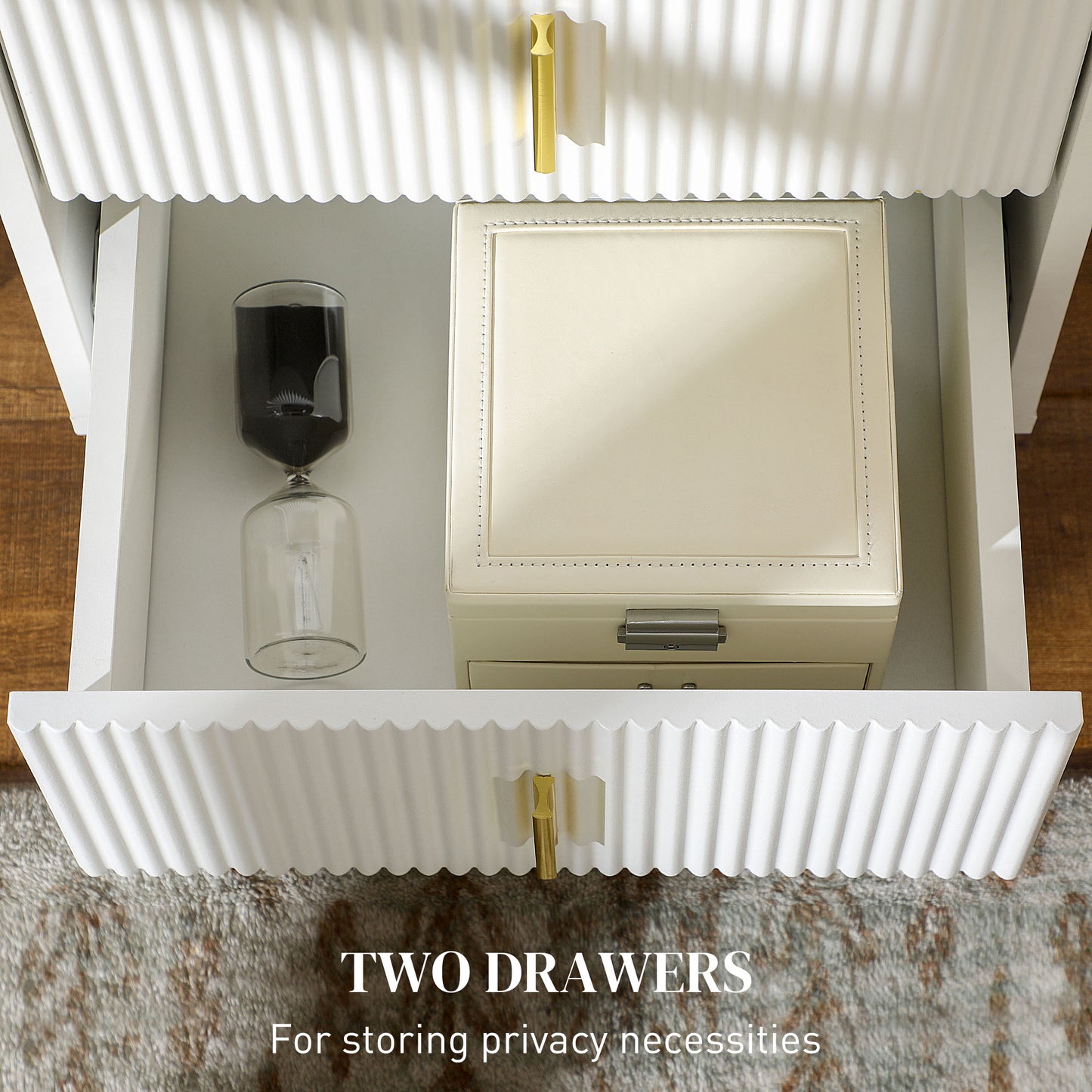 Small Chest of Drawers, Dresser with Handles Living Room White