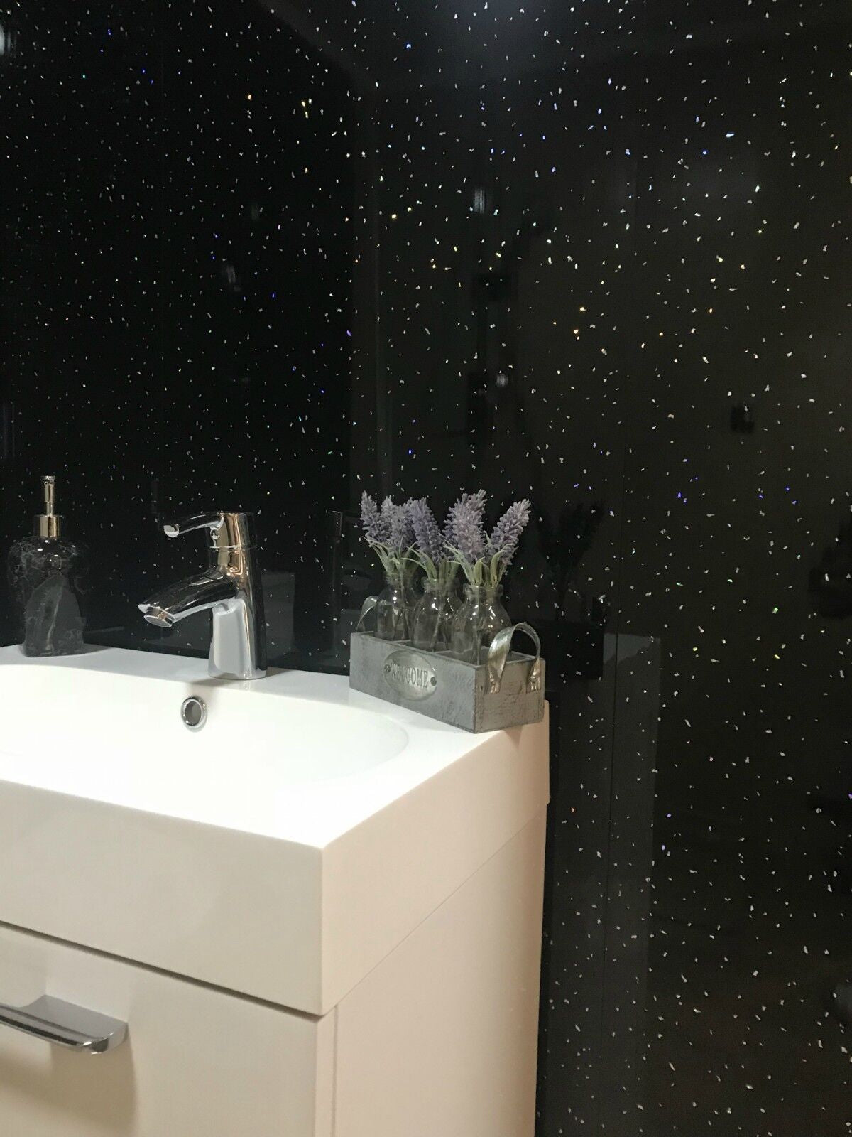 10 White Black Grey Sparkle & Marble Shower Wall Panels PVC Bathroom Cladding