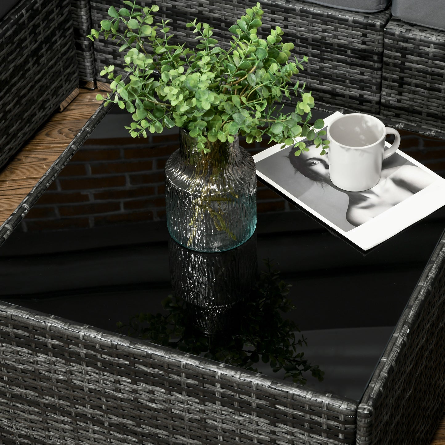 Rattan Outdoor Garden Furniture Patio Corner Sofa Set with Cushions