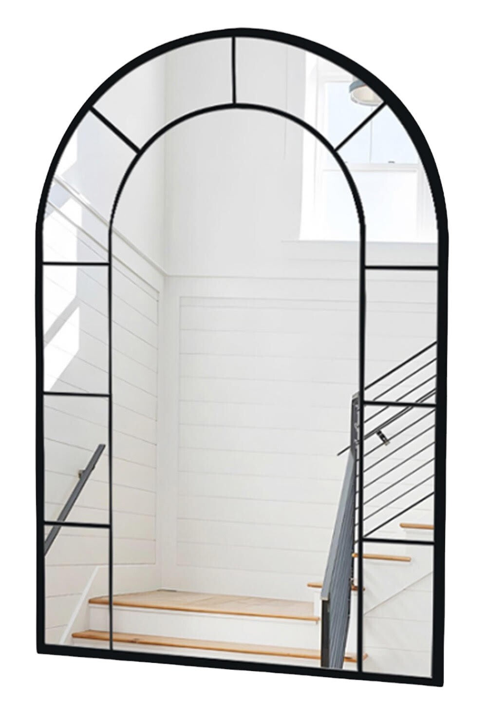 Framed Arched Mirror Wall Mounted Cast Iron Large Mirror Indoor Outdoor Garden