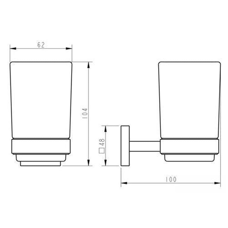 Toothbrush Holder Wall Mount Tumbler round Modern Chrome Bathroom Accessory