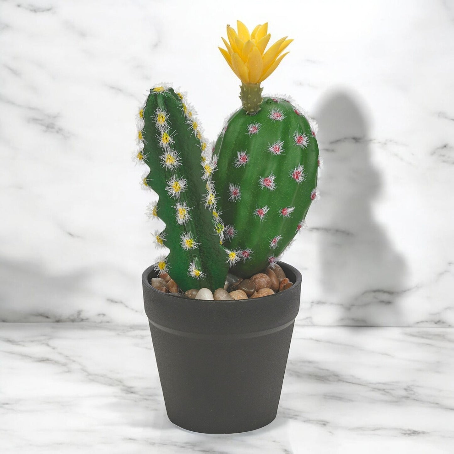 Artificial Cactus in Pot 25Cm Faux House Plant Fake Tropical Succulent Plants