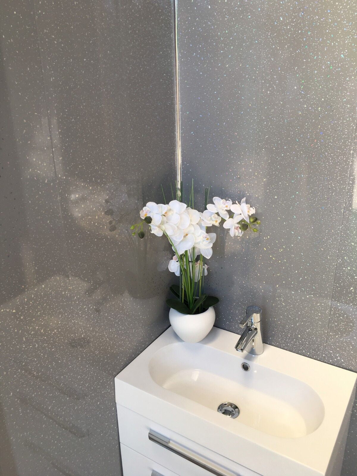 10 White Black Grey Sparkle & Marble Shower Wall Panels PVC Bathroom Cladding