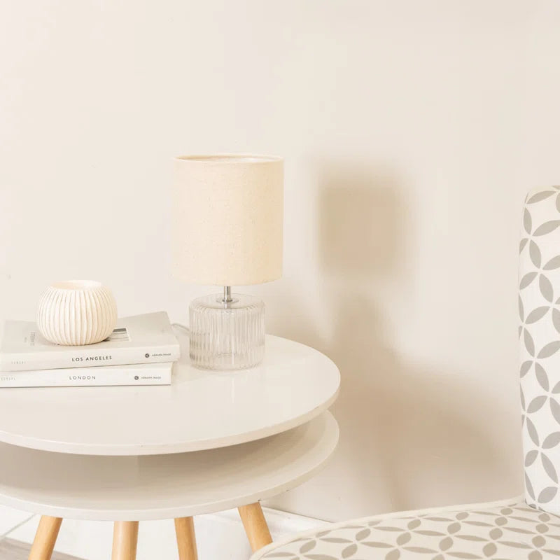 Rokiatou Pair of Glass Table Lamps with Lamp Shades