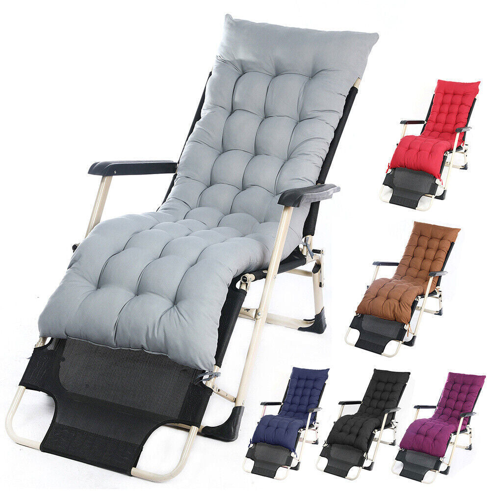 Comfort Cotton Cushion Cover Sun Lounger Recliner Deck Chair Garden Seat Pad UK