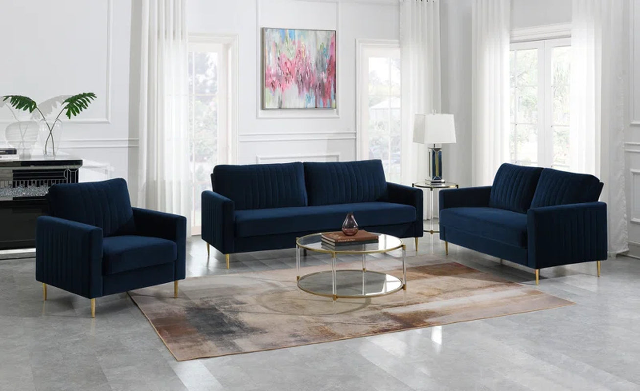 Marienville 3 - Piece Velvet Living Room Set