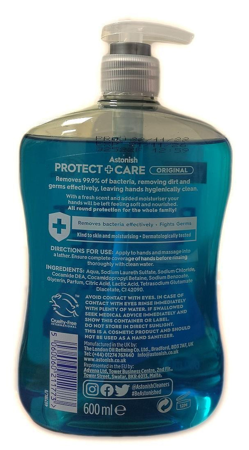 ASTONISH PROTECT + CARE ANTIBACTERIAL HANDWASH ORIGINAL 600ML