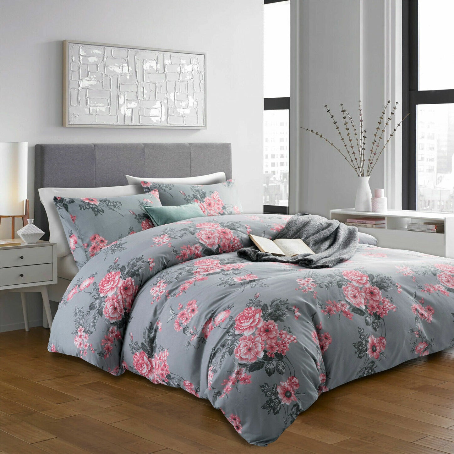 Luxury Reversible Duvet Cover Quilt Cover Bedding Set Single Double King Size