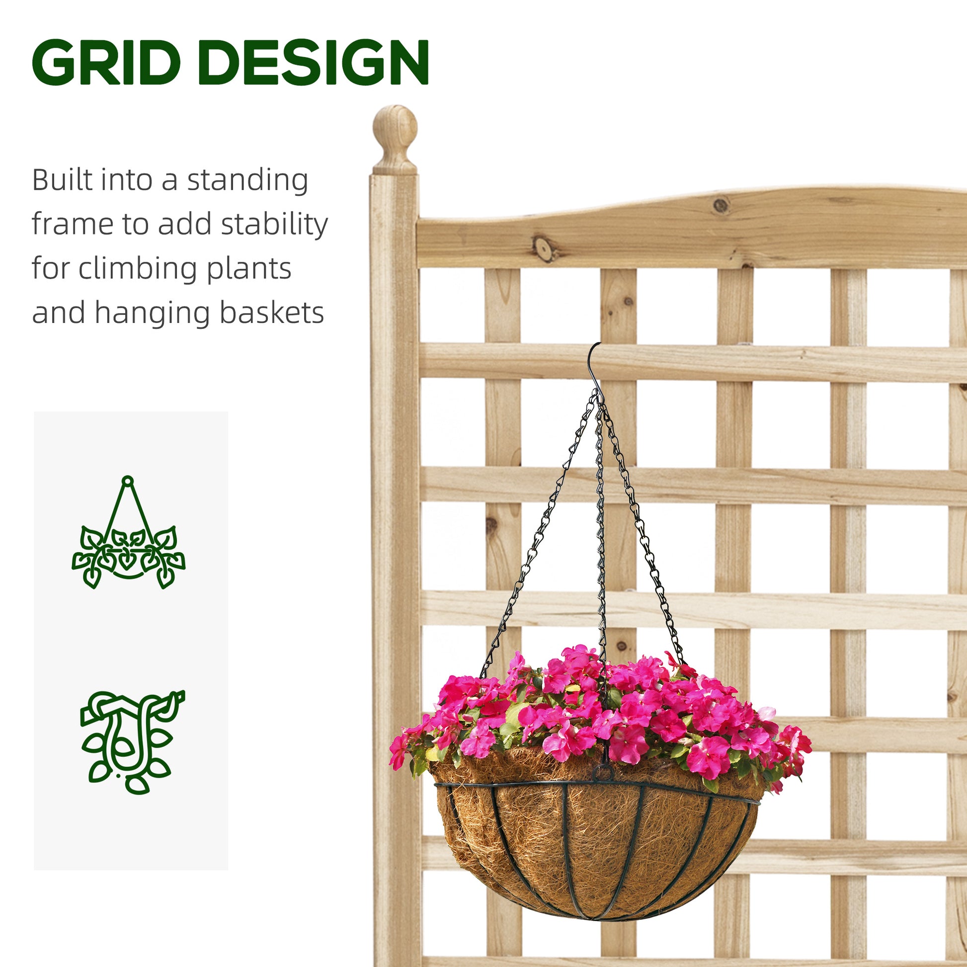 Garden Planters with Trellis for Climbing Vines Indoor Outdoor