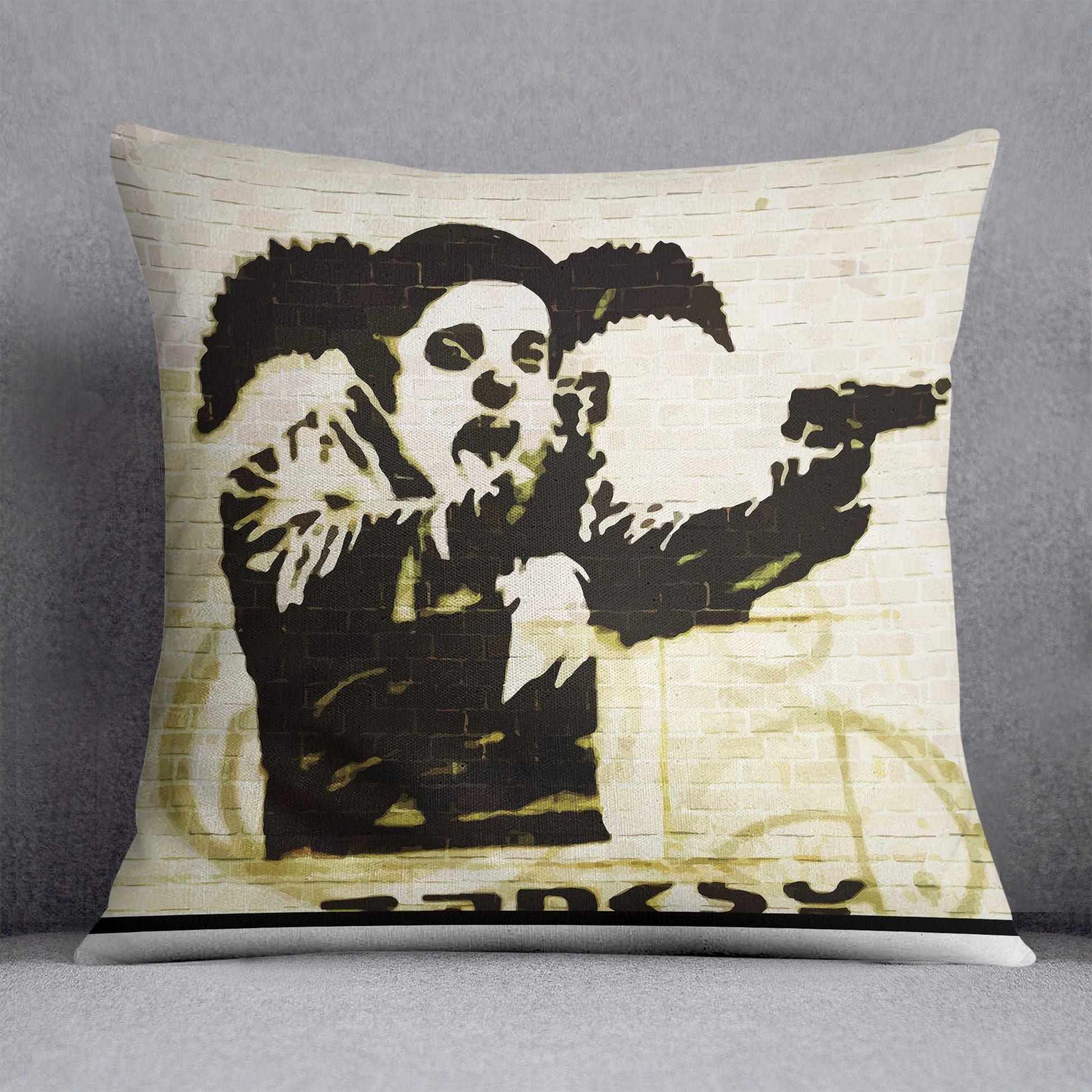Banksy Gun Toting Clown Bristol Cushion