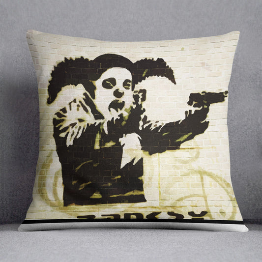 Banksy Gun Toting Clown Bristol Cushion
