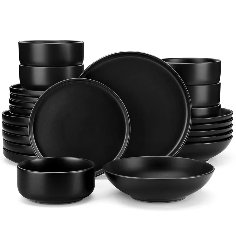 24 Piece Stoneware Dinnerware Set - Service for 6