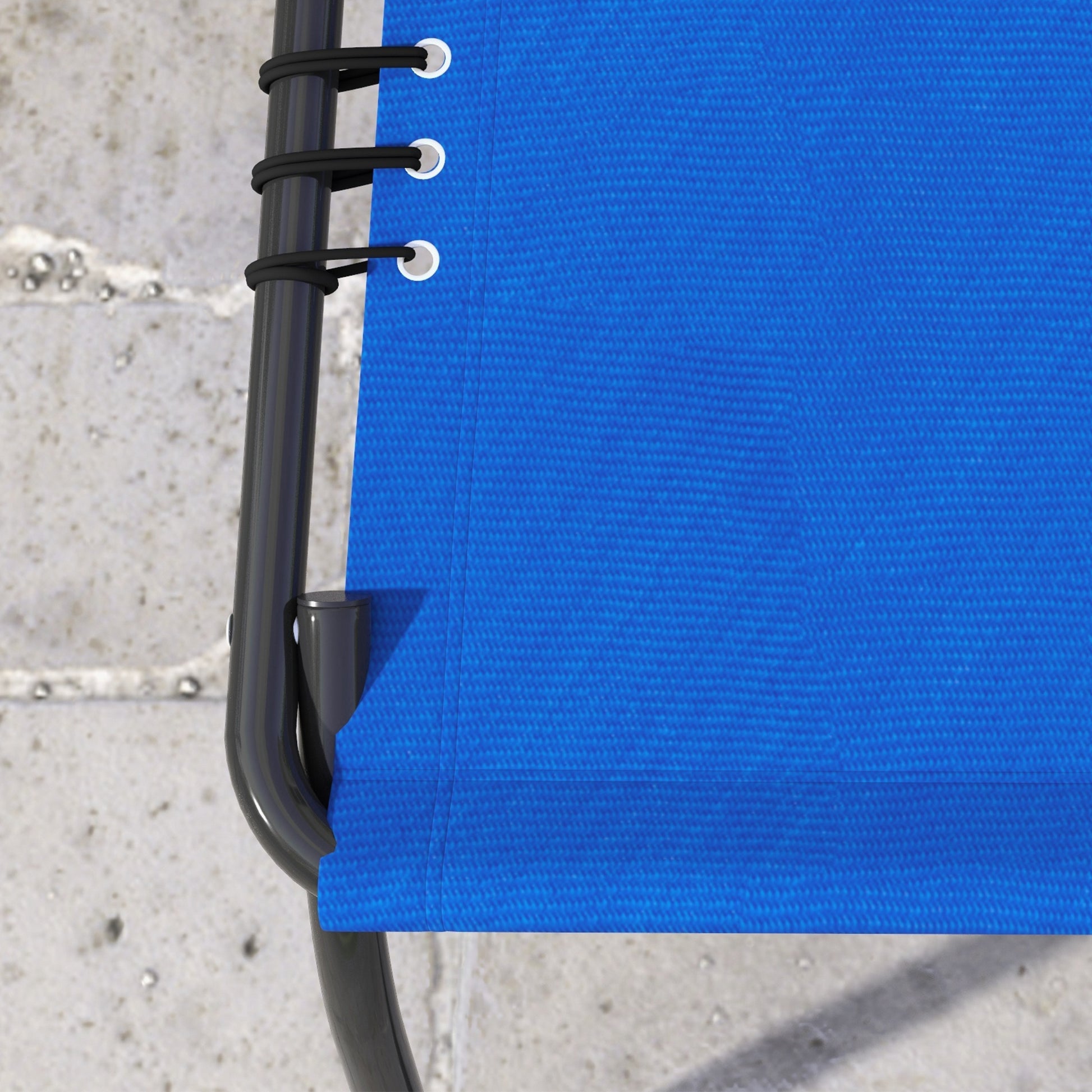 2 Pcs Beach Chaise Lounge 4 Adjustable Positions Sleeping Bed