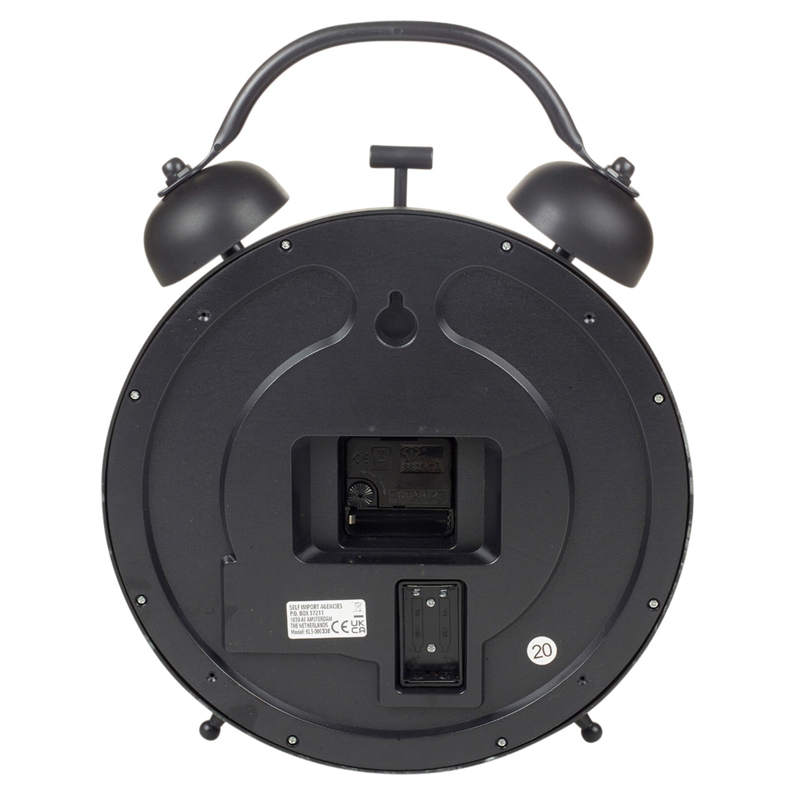 Black Vintage Clock Giant Display Hands Wall or Mantle Shelf Retro Visible Gears