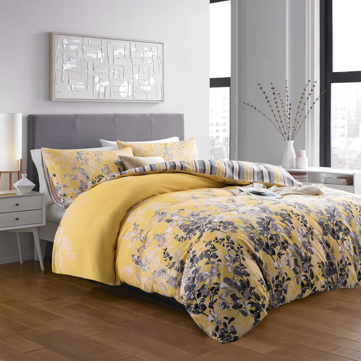 Luxury Reversible Duvet Cover Quilt Cover Bedding Set Single Double King Size