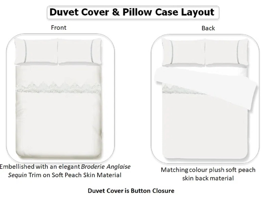 Jenifry Ivory Microfibre 8TC Modern & Contemporary Duvet Cover Set