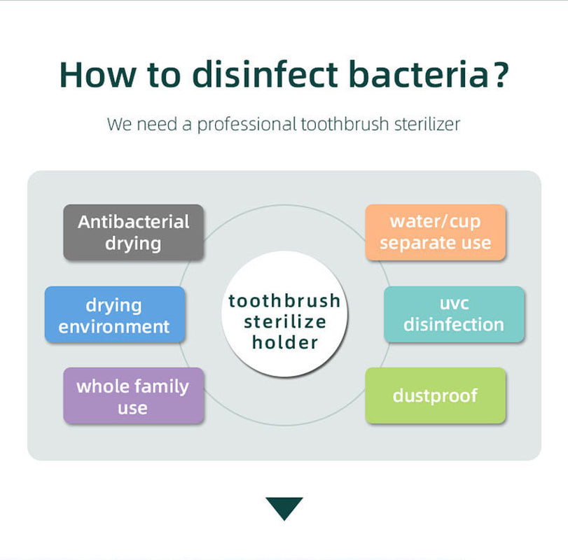 Caredite 2023 Toothbrush Sterilizer Holder with New Multi Colors, Fast Drying Professional Home Toothbrush Sterilizer Protect Your Family Oral Health Bathroom Wall-Mounted Adjustable