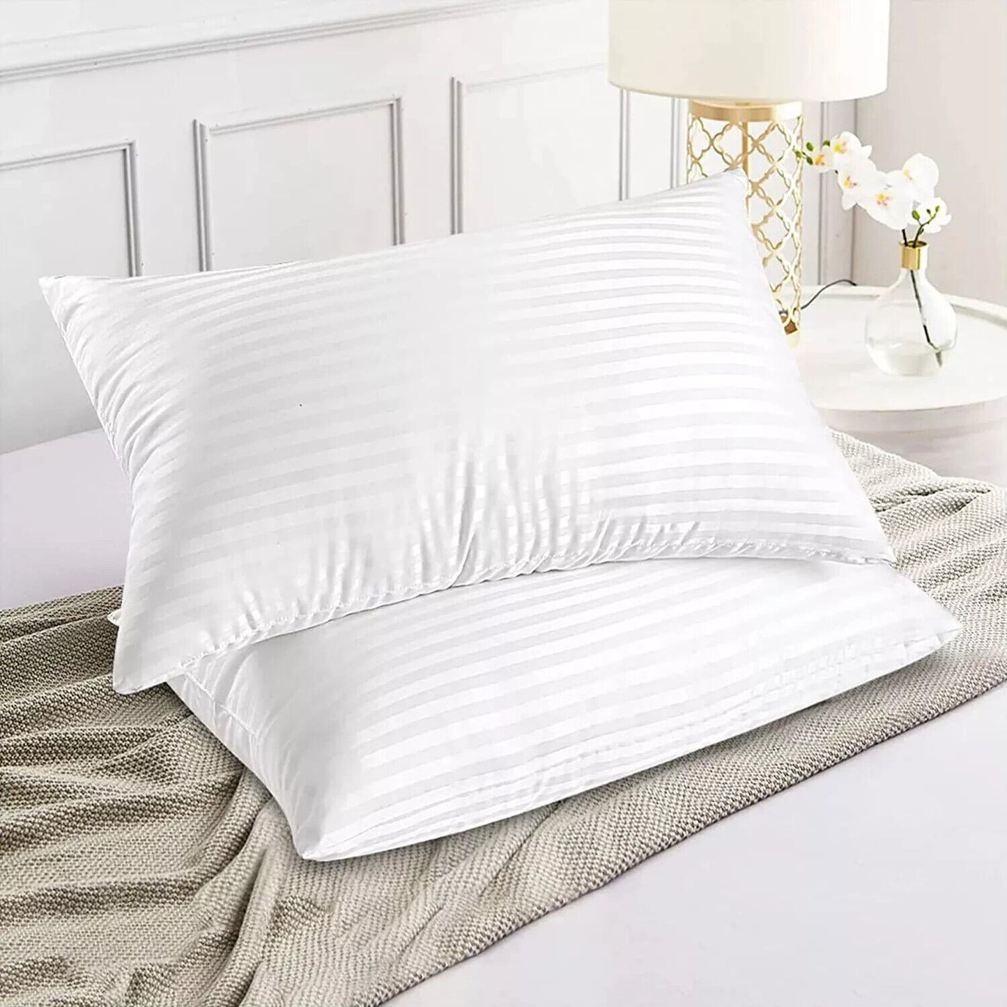 Pack of 4 Zipped WATERPROOF QUILTED Pillow Protectors Hypoallergenic Soft Covers